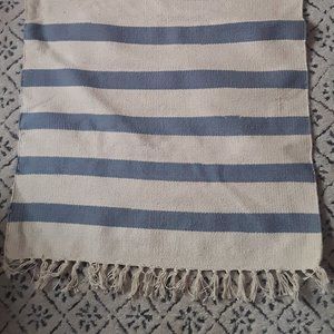 Pair of IKEA Approx. 2x3 Off-White Throw Rugs with Tassels